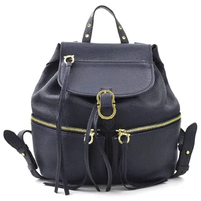 Pre-owned Ferragamo Salvatore  Navy Leather Backpack ()