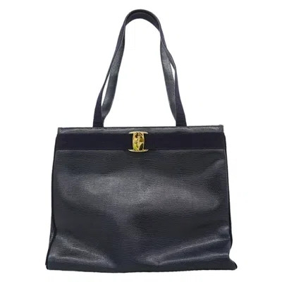 Pre-owned Ferragamo Salvatore  Navy Leather Tote Bag ()