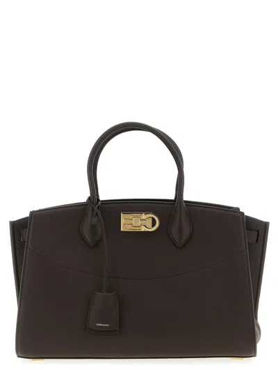 Ferragamo Salvatore  'new  Studio Soft (l)' Handbag In Brown
