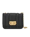 Ferragamo Gancini Twist-lock Crossbody Bag In Black