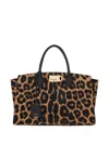 Ferragamo Leopard Print Studio Soft Large Tote In Animal Print