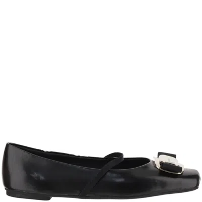 Ferragamo Salvatore  New Vara Plate Dancers In Black