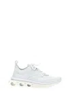 Ferragamo Nima Leather-trimmed Mesh Sneakers In White