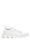 Ferragamo Nima Skin Leather Running Sneakers In White