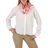 Ferragamo Salvatore  Ninfee Silk Foulard Square Scarf In White