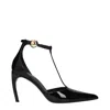 Ferragamo Lysandra Patent T-strap Stiletto Pumps In Black