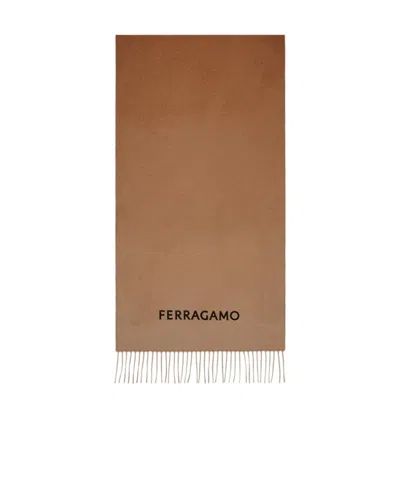 Ferragamo Ombré-effect Cashmere Scarf In Brown