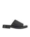 Ferragamo Crossover-strap Leather Slides In Black