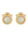 Ferragamo Faux-pearl Post-back Earrings In Gold