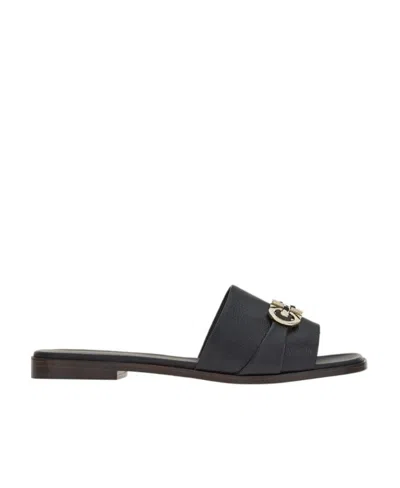 Ferragamo Salvatore  Oria Gancini Slides In Black