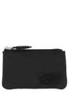 Ferragamo Gancini Leather Keyring In Black