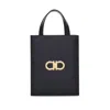 Ferragamo Mini Double Gancini Tote Bag In Black