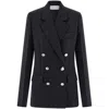 Ferragamo Double Breasted Wool Blazer In Black