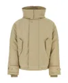 Ferragamo Beige Polyester Blend Padded Jacket In Nude