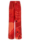 Ferragamo Palazzo Silk Pants Red In Red