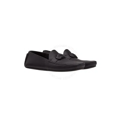 Pre-owned Ferragamo Salvatore  Palinuro Black Driver Leather Shoe Sizes 5-13