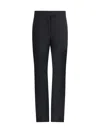 Ferragamo Wool Trousers With Belt Loops And Button Detail In Blue