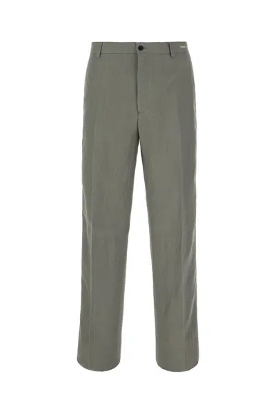 Ferragamo Dark Grey Viscose Blend Pants In Ash Grey