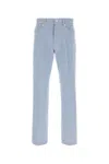 Ferragamo Light-blue Oxford Pant In Blue
