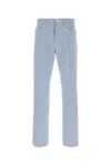 Ferragamo Light-blue Oxford Pant In Blue