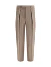 Ferragamo Wide-leg Cotton Trousers Featuring Pockets In Brown