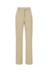 Ferragamo Woman Linen Blend Tailored Trouser In Grey
