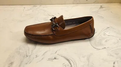 Pre-owned Ferragamo Salvatore  'parigi New' Driving Loafer Brown Mens 7.5 Ee Msrp $660