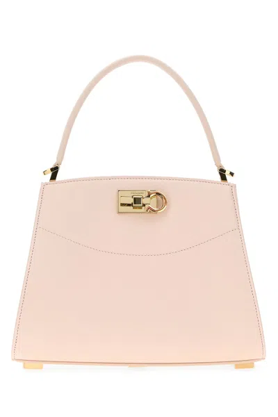 Ferragamo Pastel Pink Leather Small Studio Box Handbag