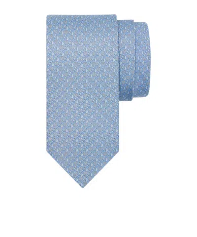 Ferragamo Salvatore  Patterned Silk Tie In Blue