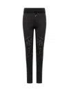 Ferragamo Logo-detail Drawstring Leggings In Black