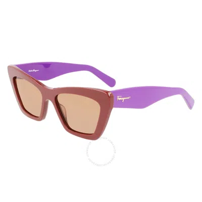 Ferragamo Salvatore  Pink Cat Eye Ladies Sunglasses Sf929s 209 55 In Multi