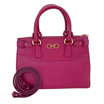 Pre-owned Ferragamo Salvatore  Pink Leather Handbag Shoulder Bag ()