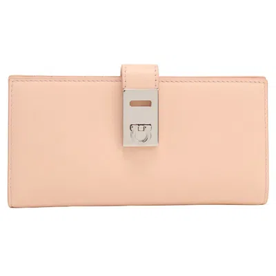 Pre-owned Ferragamo Salvatore  Pink Leather Long Wallet (bi-fold) ()