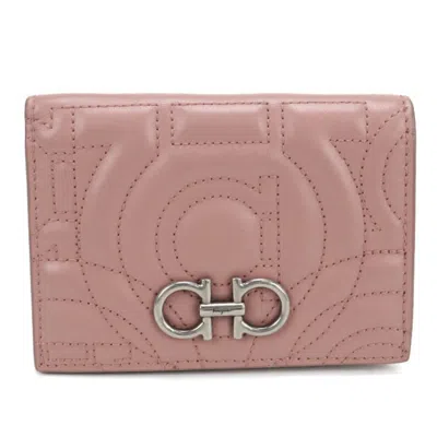 Pre-owned Ferragamo Salvatore  Pink Leather Wallet (bi-fold) ()