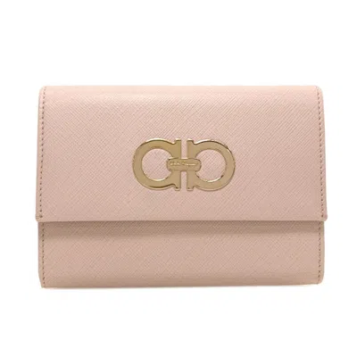 Pre-owned Ferragamo Salvatore  Pink Leather Wallet (bi-fold) ()