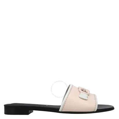 Ferragamo Salvatore  Pink Lemonade Rhodes Gancini Slide Sandals In Yellow/pink