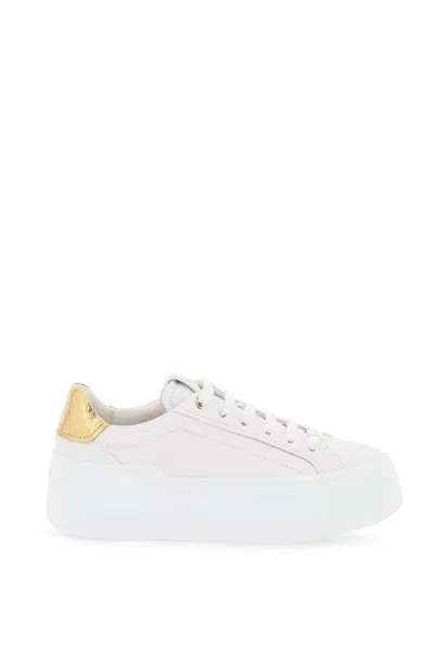 Ferragamo Woman Wedge Sneaker In White