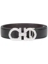 Ferragamo Men Polished Finish Gancini Reversible Belt