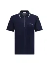 Ferragamo Zip Collar Polo Shirt In Blue