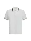 Ferragamo Striped Collar Cotton Polo Shirt