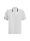 Ferragamo Striped Collar Cotton Polo Shirt