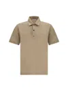 Ferragamo Logoed Polo Shirt With Side Slits In Beige