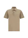 Ferragamo Logoed Polo Shirt With Side Slits In Beige