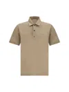Ferragamo Logoed Polo Shirt With Side Slits In Beige