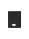 Ferragamo Textured Calfskin Cardholder With Polished Logo Accent