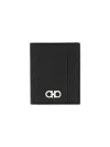 Ferragamo Textured Calfskin Cardholder With Polished Logo Accent