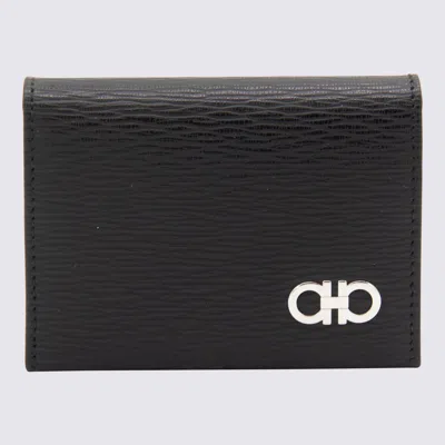 FERRAGAMO SALVATORE FERRAGAMO BLACK LEATHER CARD HOLDER