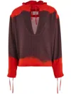 Ferragamo Gradient-effect Hooded Kaftan In Red