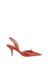 Ferragamo Gylla 70 Slingback In Flame Red In Red