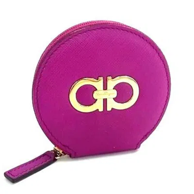 Pre-owned Ferragamo Salvatore  Purple Leather Coin Purse/coin Case ()